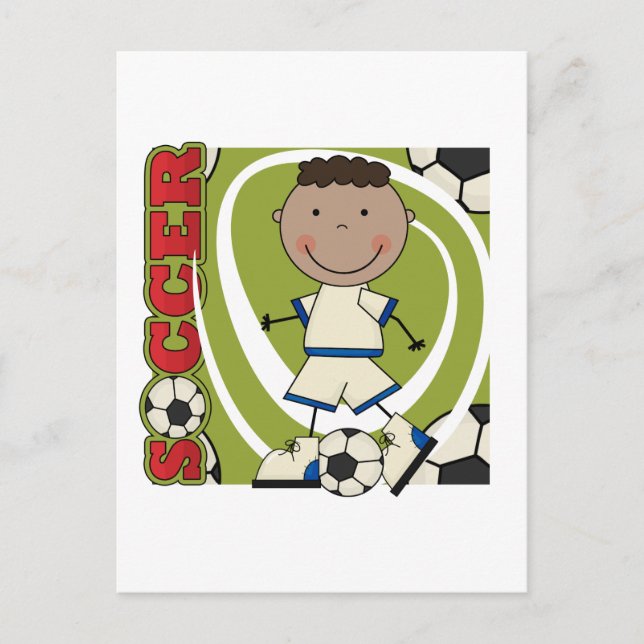 SOCCER - African American Boy TShirts and Gifts Postcard (Front)
