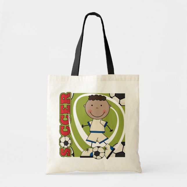 SOCCER - African American Boy TShirts and Gifts Tote Bag (Front)