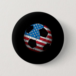 Soccer American Flag Cute 4th Of July Funny Us Ame 6 Cm Round Badge