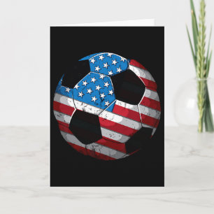 Soccer American Flag Cute 4th Of July Funny Us Ame Card