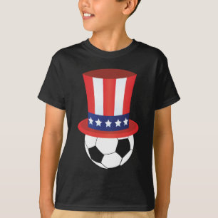Soccer American Flag Hat - 4th of July T-Shirt
