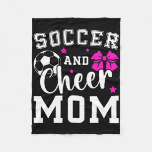 Soccer And Cheer Mum Proud Cheerleader And Soccer  Fleece Blanket