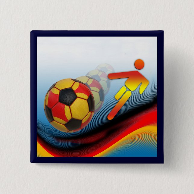 Soccer and Football Dynamics 15 Cm Square Badge (Front)