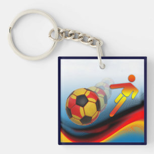 Soccer and Football Dynamics Key Ring