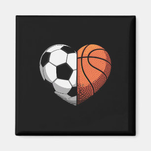 Soccer And Sketll Heart Sports Magnet