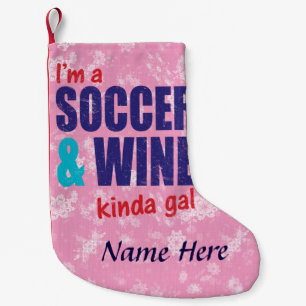 Soccer And Wine Funny Christmas Stocking