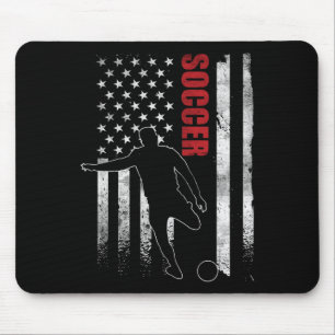 Soccer Apparel American Flag Soccer Player Us Flag Mouse Pad