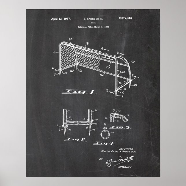Soccer Art Patent Poster (Front)