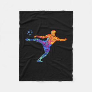 Soccer Athlete Sports Graphic Drawing  Fleece Blanket