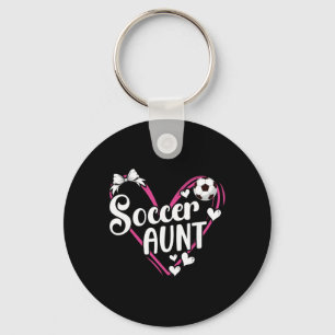 Soccer Aunt Heart Aunt Of A Soccer Player Auntie Key Ring