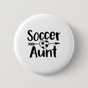 Soccer Aunt Heart Sport Lover Auntie Mother's Day 6 Cm Round Badge