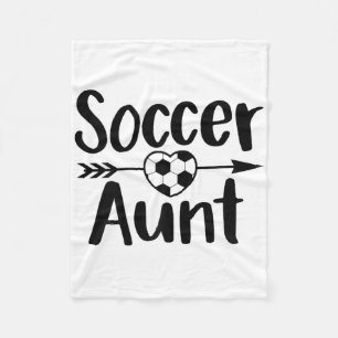 Soccer Aunt Heart Sport Lover Auntie Mother's Day  Fleece Blanket
