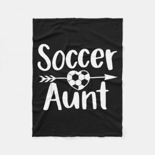 Soccer Aunt Heart Sport Lover Auntie Mothers Day Fleece Blanket
