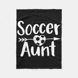 Soccer Aunt Heart Sport Lover Auntie Mother's Day Fleece Blanket