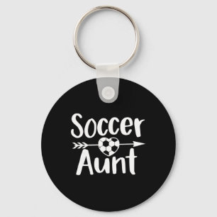 Soccer Aunt Heart Sport Lover Auntie Mother's Day Key Ring