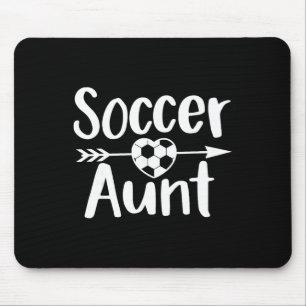 Soccer Aunt Heart Sport Lover Auntie Mother's Day Mouse Pad