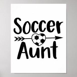 Soccer Aunt Heart Sport Lover Auntie Mother's Day  Poster