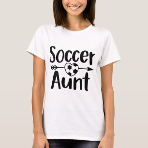 Soccer Aunt Heart Sport Lover Auntie Mother's Day T-Shirt