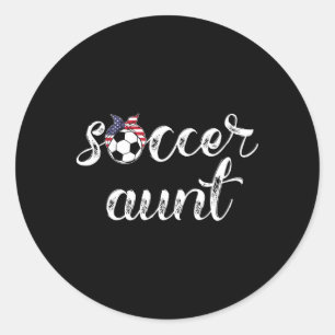 Soccer Aunt Jersey For Aunties Soccer Players Classic Round Sticker