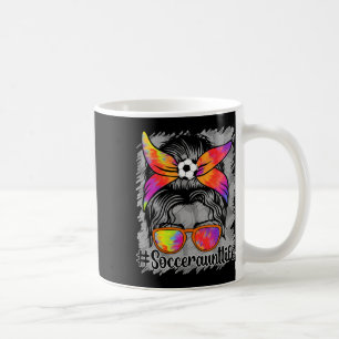Soccer Aunt Life Messy Bun Proud Soccer Auntie Coffee Mug
