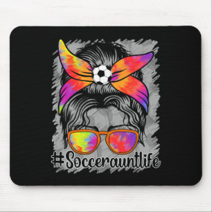 Soccer Aunt Life Messy Bun Proud Soccer Auntie Mouse Pad