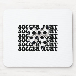Soccer Aunt Soccer Auntie Coquette Bow Mouse Pad