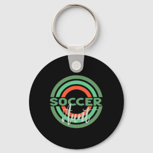 Soccer Aunt With Modern Soccer Circles  Key Ring