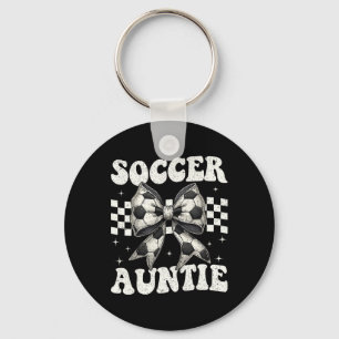 Soccer Auntie Funny Coquette Bow Soccer Aunt  Key Ring