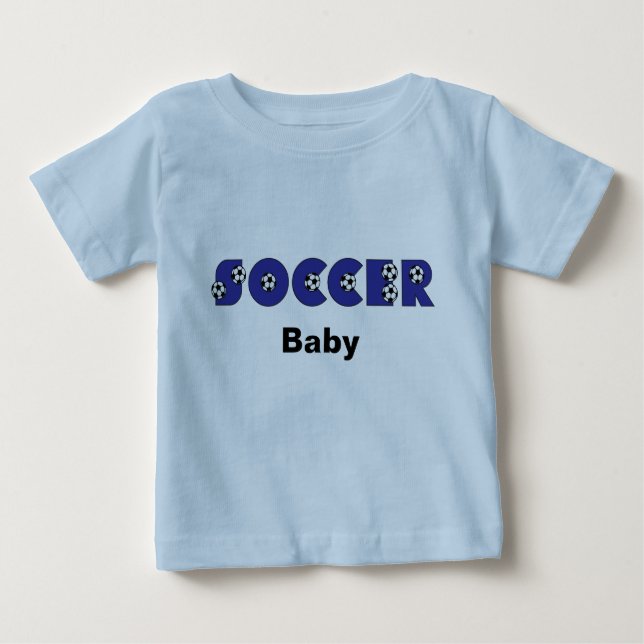 Soccer Baby in Blue Baby T-Shirt (Front)