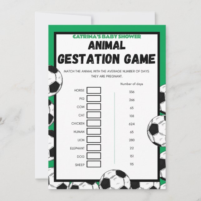 Soccer Baby Shower Game, Football - Editable Name, Invitation (Front)