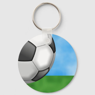 Soccer Background Key Ring