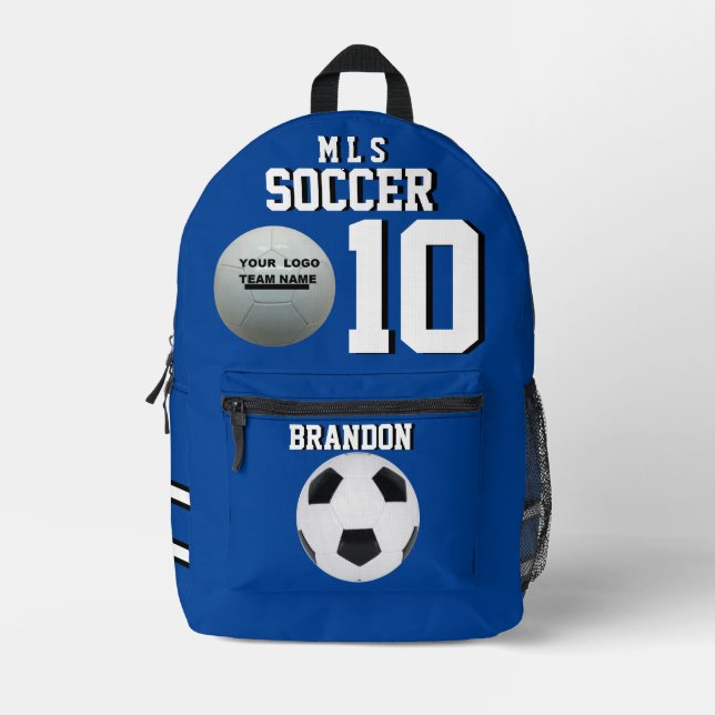    soccer backpacks blue personalised player gol 1 (Front)