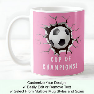 Soccer BaIl In A Mug! Novelty Football Lovers Pink Coffee Mug