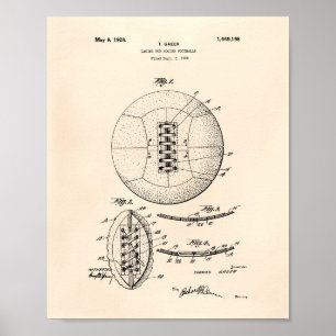 Soccer Ball 1928 Patent Art - Old Peper Poster