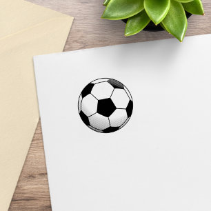 Soccer Ball 1x1 Rubber Stamp