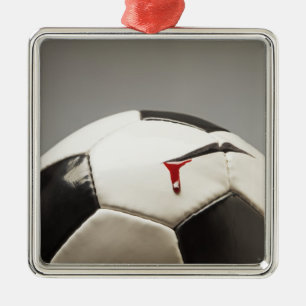 Soccer ball 3 metal tree decoration