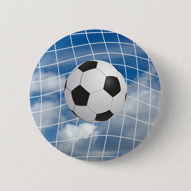Soccer ball 6 cm round badge (Front)