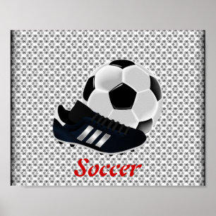 Soccer Ball and Cleat Poster