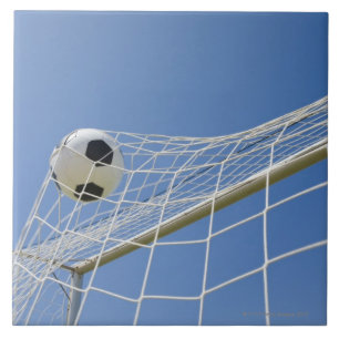 Soccer Ball and Goal 3 Ceramic Tile