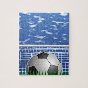 Soccer ball and net jigsaw puzzle