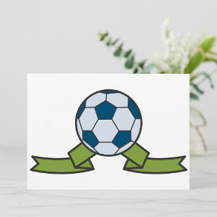 Soccer Ball And Ribbon Invitations