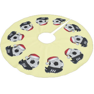 Soccer Ball and Shoe Christmas Brushed Polyester Tree Skirt