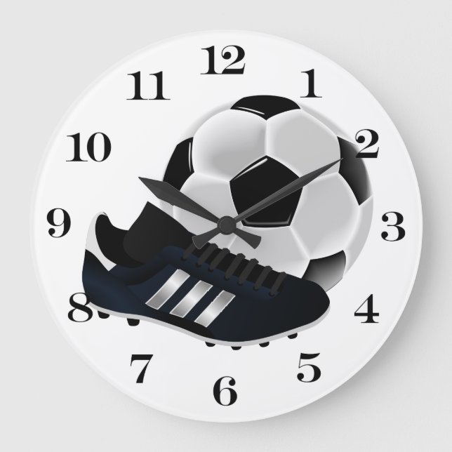 Soccer Ball and Shoe Large Clock (Front)