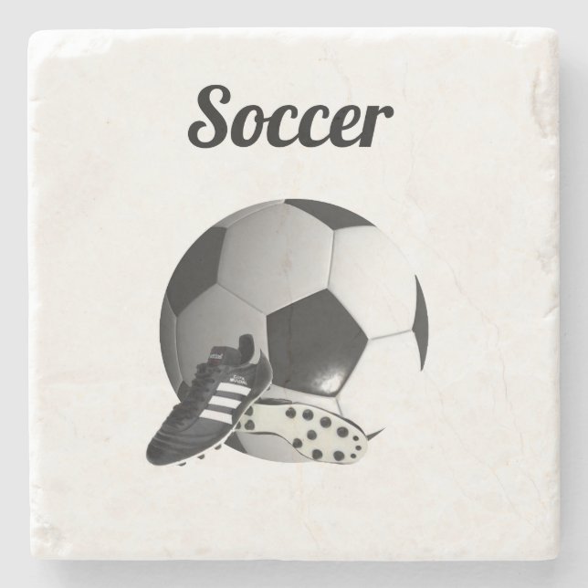 Soccer Ball And Shoes, Stone Coaster (Front)