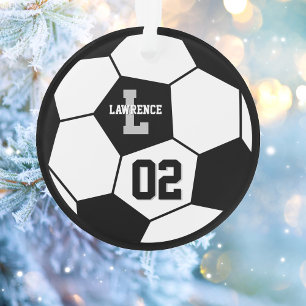 Soccer Ball and Soccer Player Photo Ornament