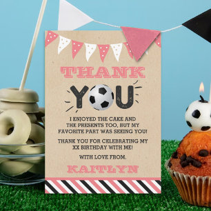 Soccer Ball Any Age Birthday Thank You Card