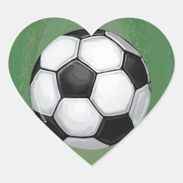 Soccer Ball Art Heart Heart Sticker (Front)