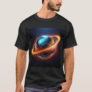 Soccer Ball As Saturn Planet, Awesome Sport Design T-Shirt