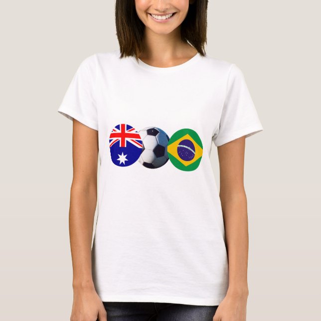 Soccer Ball Australia & Brazil Flag The MUSEUM T-Shirt (Front)