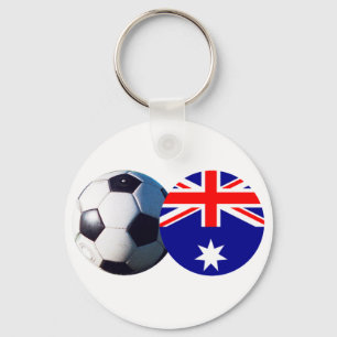 Soccer Ball & Australia Flag The MUSEUM Zazzle Key Ring